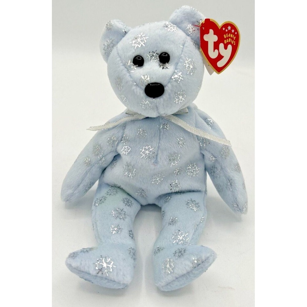 2002 Ty Beanie Baby "Flaky" Retired Snowflake Bear BB29